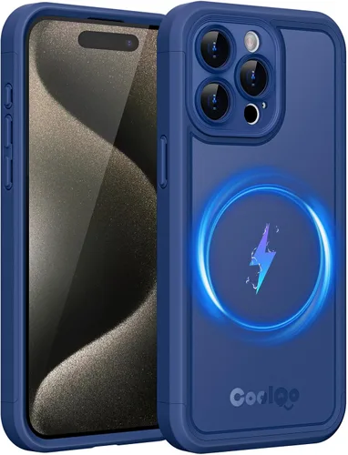 Vista 25 de COOLQO Funda magnética para iPhone 12, doble capa mate resistente a los arañazos, color negro