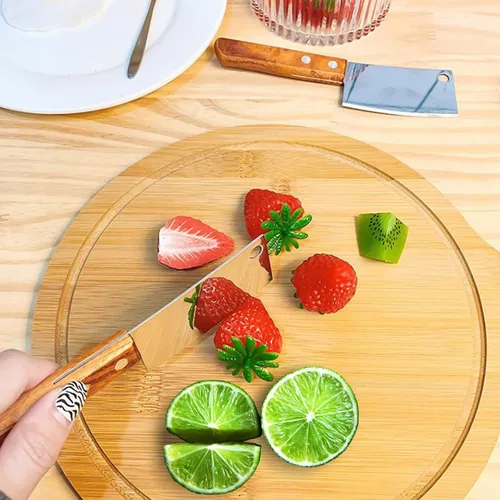 Vista 3 de Mini cuchillo de cocina Set 2 unids paquete caja cortador mini cuchillo de fruta para el hogar cuchillo de queso de cocina
