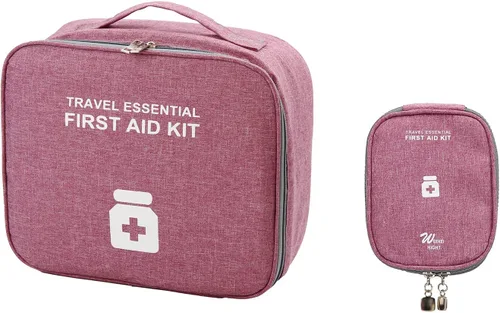 Vista 12 de TOPASION Bolsas de primeros auxilios vacías, bolsa de medicina para viajes, bolsa organizadora de suministros médicos, kit portátil para viajar