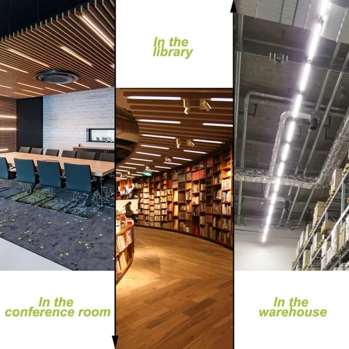 Vista 5 de Paquete de 1 luz LED de tienda de 4 pies, 48 W, luz LED enlazable de tienda para garaje, 3000 K, 4000 K y 5000 K, lámpara de techo integrada