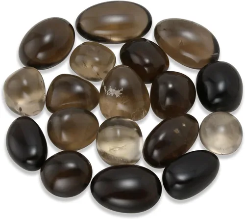 Vista 15 de Piedras de obsidiana negra, piedras pulidas y rocas, cristales curativos naturales para equilibrio de chakras, meditación, decoración espiritual