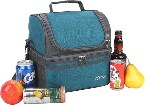 Vista 3 de yodo Bolsa de almuerzo grande de lujo de doble capa para mujeres y hombres adultos, ideal para la playa, picnic, viaje por carretera, preparación