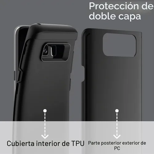 Vista 3 de JETech Funda resistente para Samsung Galaxy S8, color negro Protección de doble capa, diseño que absorbe los golpes