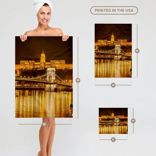 Vista 6 de 3dRose Buda Castle. Chain Bridge. Danube River. Budapest. Hungary. 15x22 Hand Towel