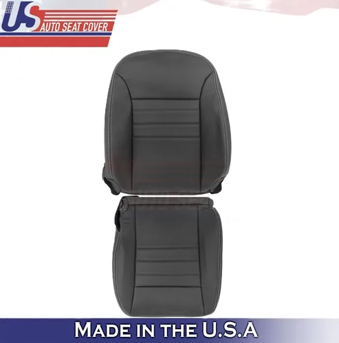 Vista 2 de 2011 2012 compatible con Dodge Charger SXT Front Driver Top & Bottom Cubiertas de cuero negro