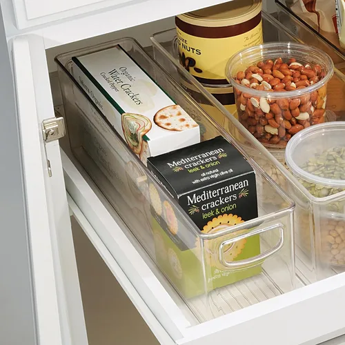 Vista 3 de iDesign - Contenedor apilable de plástico reciclado, perfecto para guardar bolsas de leche materna, transparente Perfect to Hold Breast Milk Bags