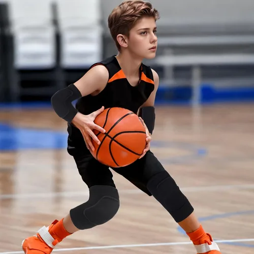 Vista 6 de obmwang Set de rodilleras de voleibol y coderas de voleibol para niños, jóvenes, voleibol, yoga, baile, fútbol, baloncesto, correr, pequeño