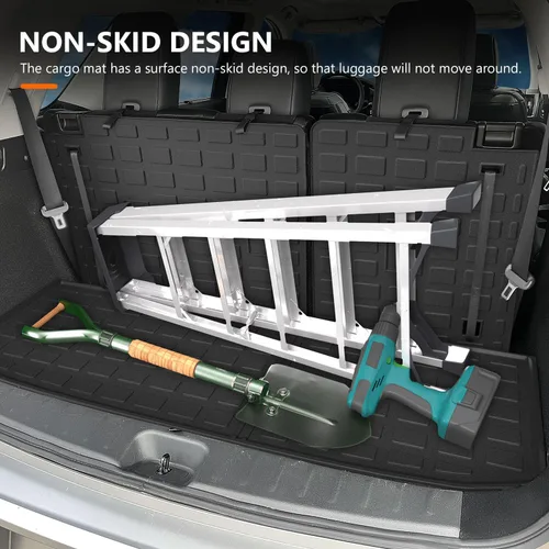 Vista 4 de powoq Tapete de carga compatible con Nissan Pathfinder 2022-2026 con alfombrilla de respaldo, forro de carga de elastómero termoplástico, repuesto