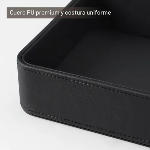 Vista 3 de Bandeja de valet para hombres, organizador de mesita de noche de Negro