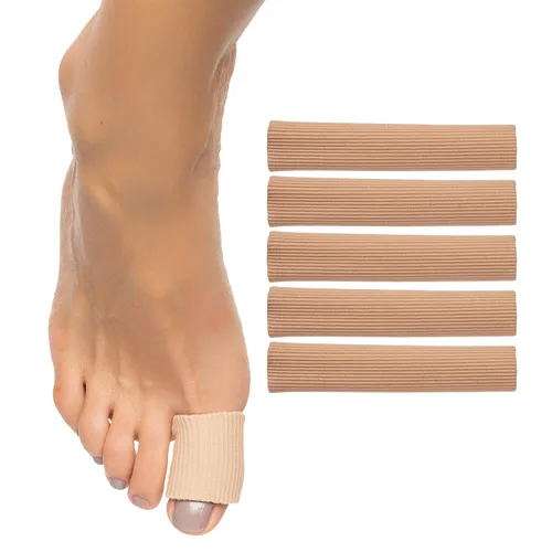 Vista 8 de ZenToes Tubos para los dedos de los pies, protectores de funda de tela con forro de gel, juego de 5 manguitos de tubo, 29 pulgadas, tubo forrado