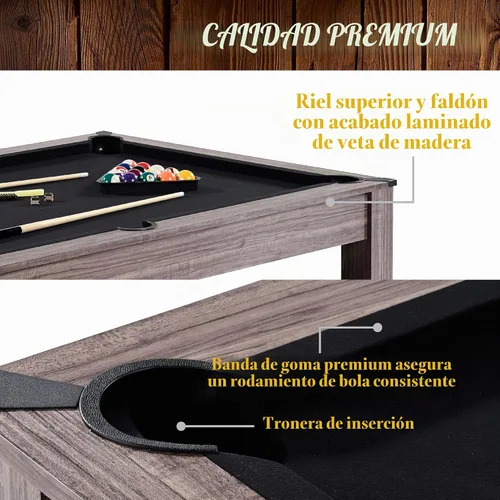 Vista 4 de Barrington Billiards 7Ft. Combo Table 3-in-1 Pool Table, Dining & Ping Pong