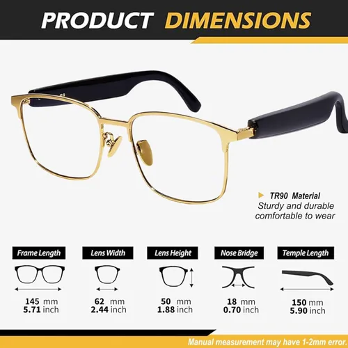 Vista 8 de Anteojos Inteligentes con Traducción de 140 Idiomas, Anteojos Inteligentes Bluetooth con AI, Lentes que Cambian de Color, Parlantes, Perfectos