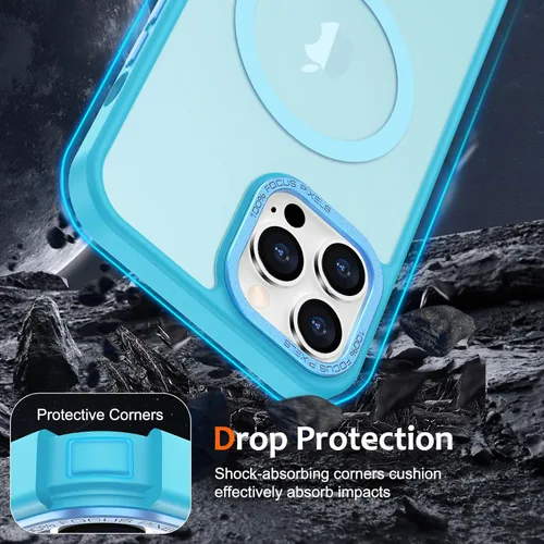 Vista 957 de Anuck - Funda magnética para iPhone 11 compatible con MagSafe, carcasa trasera mate translúcida dura, borde de TPU, delgada, resistente a impactos