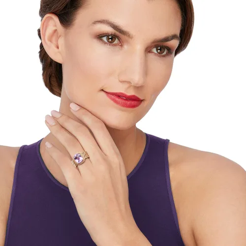 Vista 2 de Ross-Simons Anillo tejido de amatista de 3.00 quilates en oro amarillo de 14 quilates