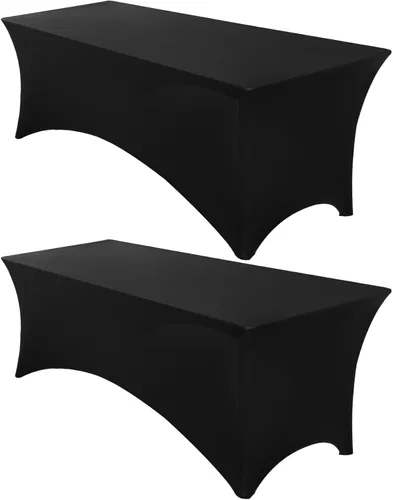 Vista 12 de Fixwal Paquete de 6 Manteles de Mesa Rectangulares, Cubierta de Mesa de 6 Pies, Mantel Blanco Rectangular Ajustado Elástico Rectangular, Cubierta