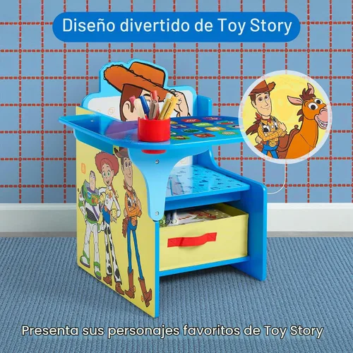 Vista 3 de Delta Children Escritorio con silla con compartimento de almacenamiento Azul