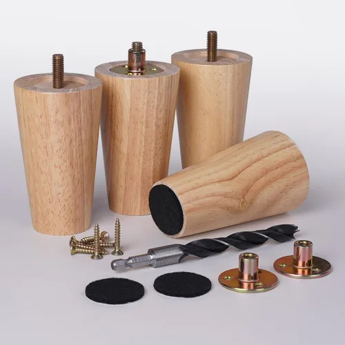Vista 8 de Juego de 4 patas redondas de madera maciza de 2 pulgadas, reemplazo de patas cortas de madera maciza para sofá, patas de sofá, patas de aparador