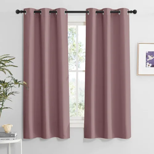 Vista 22 de RYB HOME - Cortinas para armario de 36 pulgadas, cortinas para oscurecer la habitación con ojales resistentes a la oxidación, cortinas de Aqua
