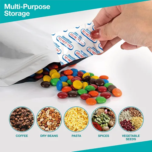 Vista 6 de 50 bolsas de Mylar de 1 galón con absorbentes de oxígeno (500 cc) – 9.5 mil – Bolsas de Mylar reforzadas de 1 galón resellables y termosellables
