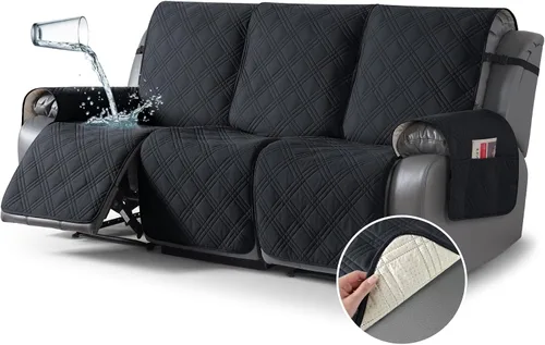 Vista 14 de TAOCOCO Fundas para Sillón de Dos Plazas Reclinable 100% Impermeables, Fundas Divididas para Loveseat Reclinable, Funda Antideslizante para Sofá
