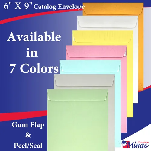 Vista 3 de 100 sobres de catálogo Minas Envelope de 6 x 9 pulgadas, solapa para despegar y sellar, papel resistente de 24 libras, 100 unidades (rosa)