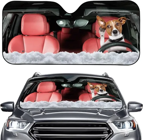 Vista 9 de Talayituse Parasol para parabrisas de automóvil, diseño de gato divertido 3D, ajuste universal, para automóvil, camión, SUV, bloquea el sol