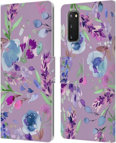Vista 161 de Head Case Designs Officially Licensed Ninola Abstract Poppies Lilac Floral Leather Wallet Case Compatible with Samsung Galaxy A07 4G