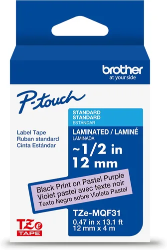 Vista 11 de Cinta laminada Brother Negro sobre Transparente, 6 mm (Tze111)