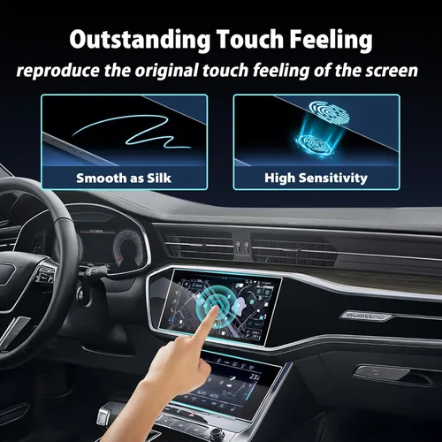 Vista 7 de LUWU Protector de pantalla para Audi A6 A7 Q8 2023 2024 Audi A6 A7 Q8 Accesorios 2019-2024 Audi A6 A7 Protector de pantalla de vidrio templado 9H