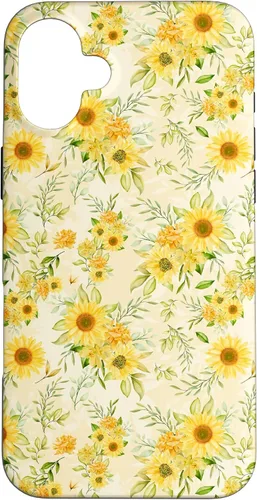 Vista 23 de Cute Sunflower Pattern Yellow Pastel Flower Case for iPhone 16