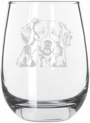 Vista 363 de Shar Pei (chino) - Vaso de vino sin tallo grabado para perro, 15.25 onzas
