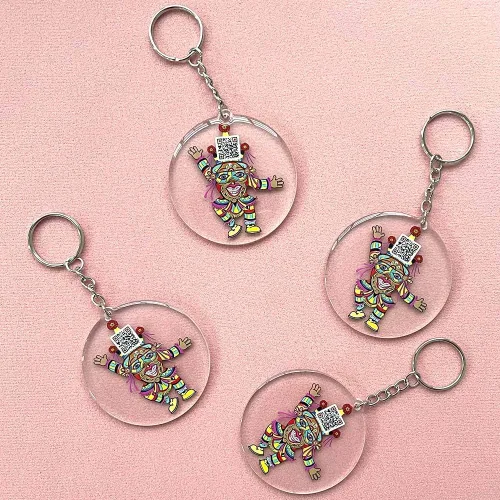 Vista 7 de GROZON 100 Pcs Custom Bulk Keychain Personalized Acrylic Keychains Promotion Gifts Promotion Items Key Tag Wholesale Keychain