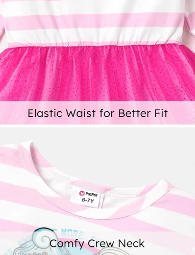 Vista 5 de L.O.L. Surprise! Vestidos de malla tutú para niñas con mariposa y purpurina para fiesta, vestido de tul de manga larga, regalo de cumpleaños