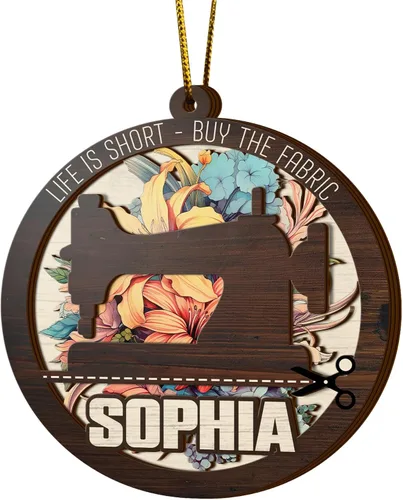 Vista 13 de V VIBEPY Adornos de costura personalizados impresos en todas partes, adornos de Navidad de costura, adornos de edredón, adornos de 3.5 pulgadas, 3