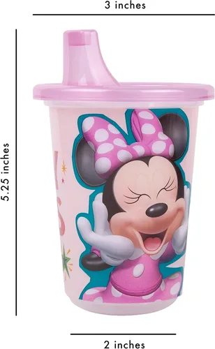 Vista 8 de The First Years Take & Toss - Vasos para sorber de Minnie Mouse de Disney, reutilizables con tapas, paquete de fiesta para niños con 2 tapas