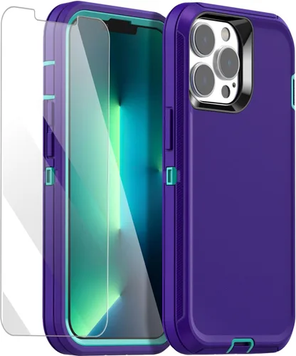 Vista 15 de AICase Funda para iPhone 13 Pro Max/12 Pro Max con protector de vidrio, protección contra caídas de alta resistencia, cuerpo completo, a prueba