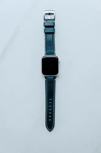Vista 19 de Bullstrap Correa de reloj de cuero italiano de grano completo para hombre compatible con Apple Watch Series 1-8