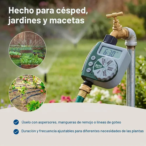 Vista 7 de Orbit 62061Z temporizador de manguera de riego digital programable de 1 salida Funciona con pilas con pantalla LCD, retardo de lluvia integrado