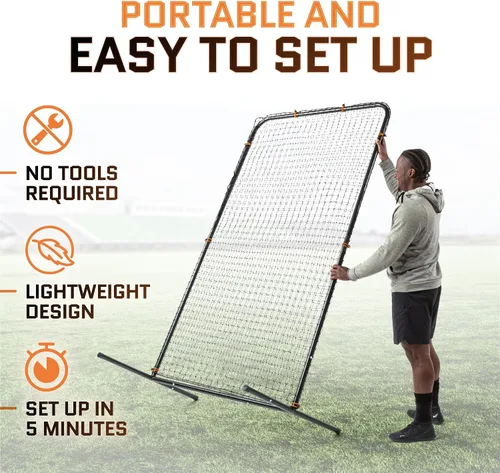 Vista 5 de ACELETIQS Baseball Pitching Net & i-Screen (Compact & XL Sizes) Softball Baseball Pitcher Protector for Batting Cages and Fields Heavy Duty Net