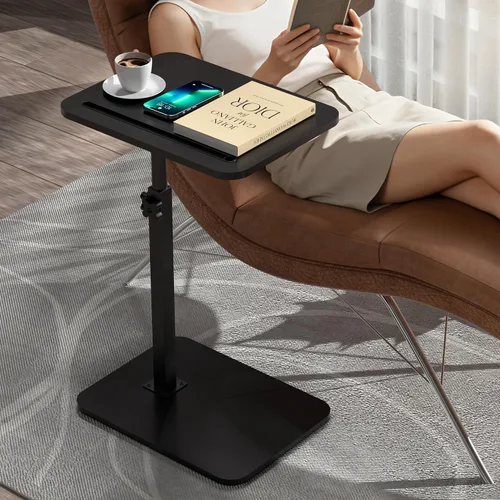 Vista 4 de Black Side Tray Table for Couch