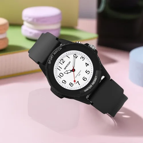 Vista 5 de WISHFAN Reloj analógico impermeable para mujer, reloj analógico con retroiluminación LED, reloj de pulsera simple para niñas y mujeres