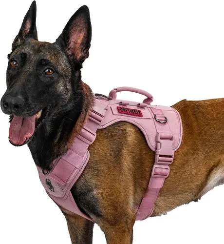 Vista 9 de OneTigris Arnés táctico para perros grandes, arnés táctico ajustable para perro con asas, chaleco reflectante resistente y transpirable, chaleco