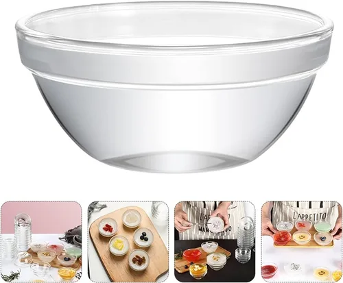Vista 5 de DOITOOL 6 cuencos de vidrio pequeños para preparación de comidas, apilables, transparentes, para postres, dulces, frutos secos, para preparación