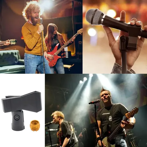 Vista 6 de 4 clips de micrófono con adaptador de clip de micrófono de 5/8 pulgadas macho a 3/8 pulgadas, clip de micrófono universal para montaje de micrófono