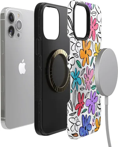 Vista 5 de Casely Funda para iPhone 13 Pro Fuera de las líneas Marcador Crayola Diseño protector audaz Compatible con MagSafe