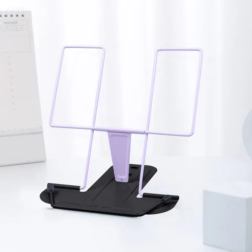 Vista 16 de MSDADA - Soporte de libros de metal para escritorio, soporte ajustable para lectura, soporte portátil para libros de cocina y documentos, soporte
