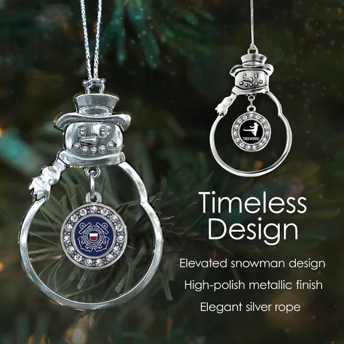 Vista 4 de Inspired Silver - Big Sis - Adorno de Navidad plateado - Adorno de árbol de Navidad con dije de corazón con circonita cúbica - Decoración colgante
