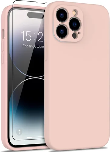 Vista 9 de DEENAKIN Funda compatible con iPhone 14 Plus con protector de pantalla, funda mejorada para cámara, goma de gel de silicona suave probada contra