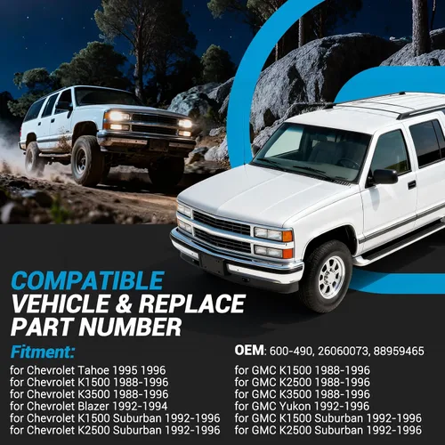 Vista 2 de Kit de actuador y arnés 600-490 4WD Compatible con GMC K1500 K2500 K3500 Yukon/Chevrolet K1500 K3500 Tahoe Blazer Suburban 4WD Actuador eléctrico