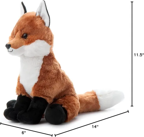 Vista 11 de The Petting Zoo - Animal de peluche de zorro, regalos para niños, animales salvajes del zoológico, juguete de peluche de zorro 30 cm
